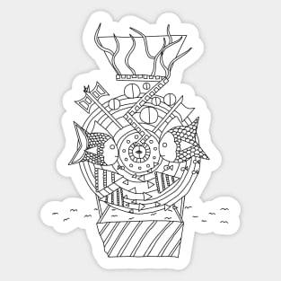 Air Balloon Fantasy Mandala Design Sticker